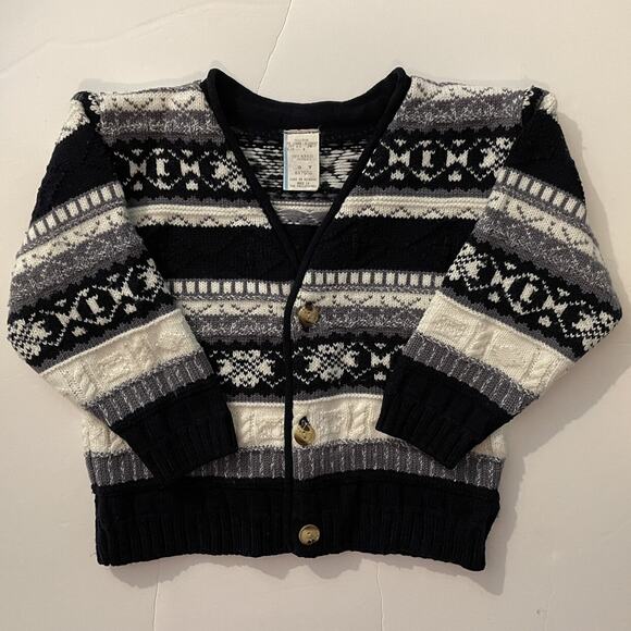 Vintage Grandpa Fair Isle Button Cardigan  Sweater Size 3T - Picture 1 of 9